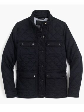 J.Crew Quilted Downtown Field Jacket Black Size XXXS